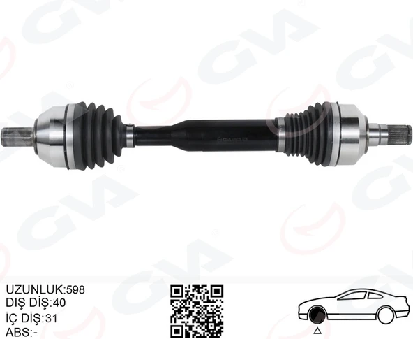 GVA 4499179 ÖN AKS KOMPLE SOL VOLVO XC60 I 10>15 D3-D4-T5-T6 XC60 II 15> D4 OTOMATİK ŞANZIMAN 8 VİTES 36010058-31325110 ürün görseli 1