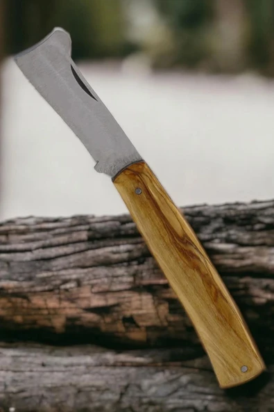 Ahşap Saplı Paslanmaz Fidan Ağaç Aşı Bıçağı 18 cm - 4