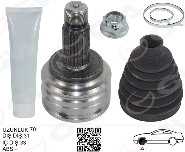 GVA 4499008K AKS KAFASI DIŞ ÖN SAĞ/SOL BMW X3 E83 137MM 31607529201-31607529202 ürün görseli 1