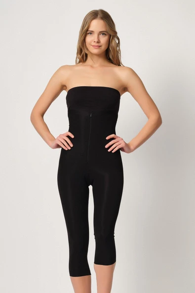 SİYAH MI Emay 2868 Fermuarlı Kapri Tayt Lazer Korse ürün görseli