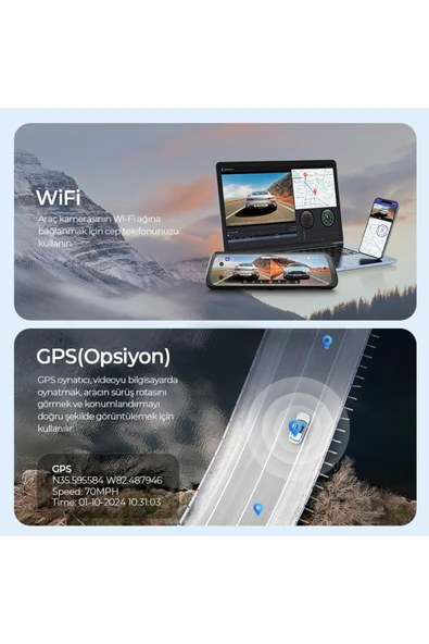 Azdome AR09 4K 2 Kanallı 9.6" Ekran Tam Ayna Dokunmatik Araç Kamerası - 5