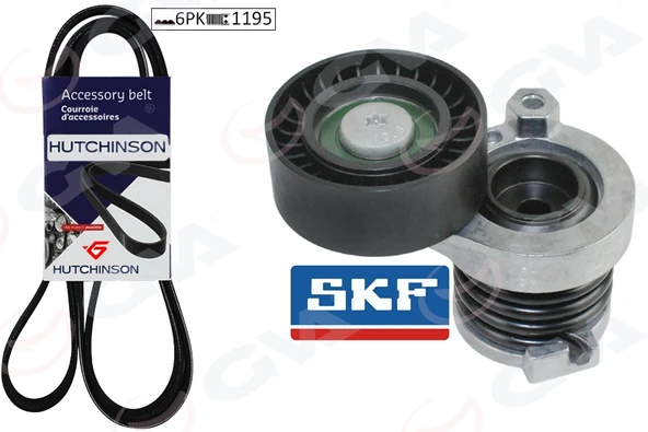 GVA 59A1130 V KAYIŞ SETİ RENAULT CLIO IV 12> CAPTUR I 13> MEGANE IV 16> TALISMAN 16> DACIA SANDERO II 12> LODGY 13> DOKKER 13> NISSAN JUKE 12> 1.5dCi 117202495R-117206096R-117207126R ürün görseli 1