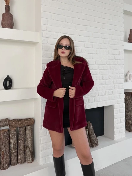 BİÇOMİ Fok ceket premıum kalite bordo st255860 ürün görseli