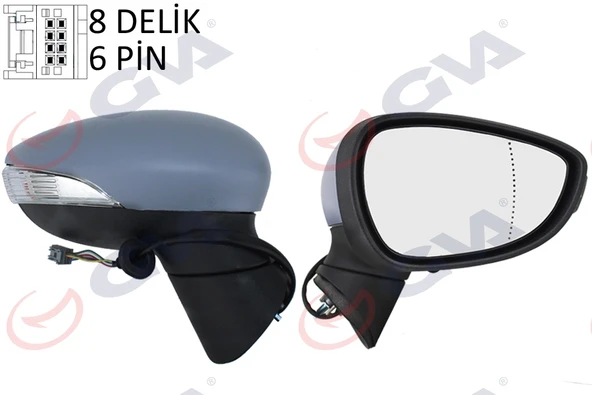 GVA 1037170 DIŞ DİKİZ AYNASI SAĞ FIESTA 08>14 ELEKTRİKLİ ISITMALI SİNYALLİ ASTARLI 6 FİŞ VM-6313EHPAR 8A6117682FJ5YYW-1753801 ürün görseli 1
