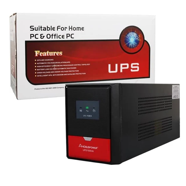 Andespower UPS1500VA 1500VA 12V9ahx2 UPS Kesintisiz Güç Kaynağı Line - İnteraktif - Resim 8