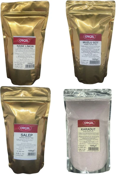 ORÇEL Salep + Nane Limon + Muzlu Süt + Karadut 4x1 Kg
