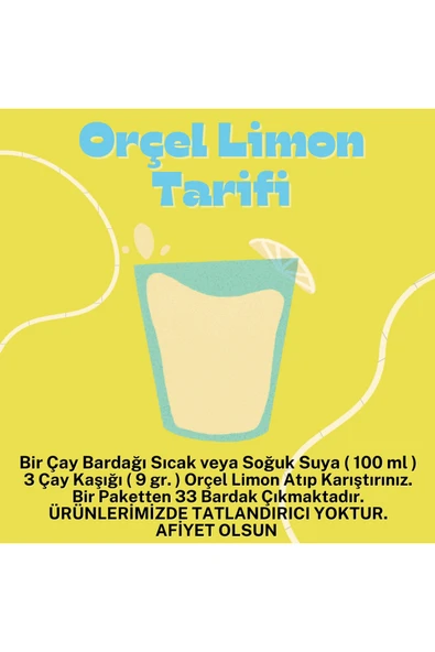 ORÇEL Limon Aromalı Içecek Tozu Oralet Çay 300gr.x 15 Adet - 2