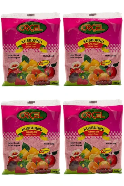 ORÇEL Kuşburnu Aromalı Içecek Tozu Oralet Çay 300gr.x 4 Adet