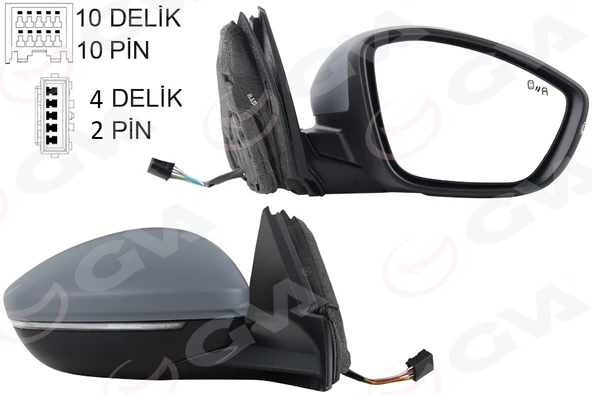 GVA 1090202 DIŞ DİKİZ AYNASI SAĞ CORSA 19- ELEKTİRKLİ KATLANABİLİR ISITMALI SİNYALLİ SENSORLÜ ASTARLI KONVEKS 983758801T-982620311T ürün görseli 1