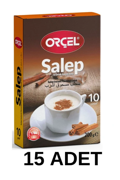 ORÇEL Salep (SAHLEP 10 FİNCAN TEK İÇİMLİK TARÇINLI) 15 X 200gr. - 1