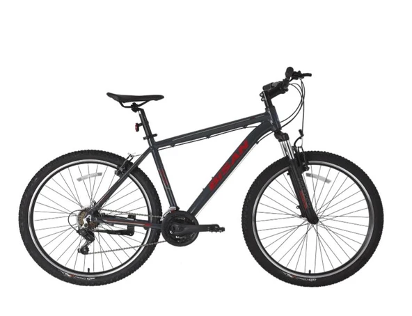 Bisan Atlas 26 V fren 43 Cm Parlak Gri Kırmızı MTB Dağ Bisikleti ürün görseli