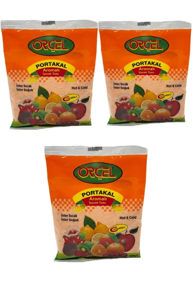 ORÇEL Portakal Aromalı Içecek Tozu Oralet Çay 300gr.x 3 Adet - 1