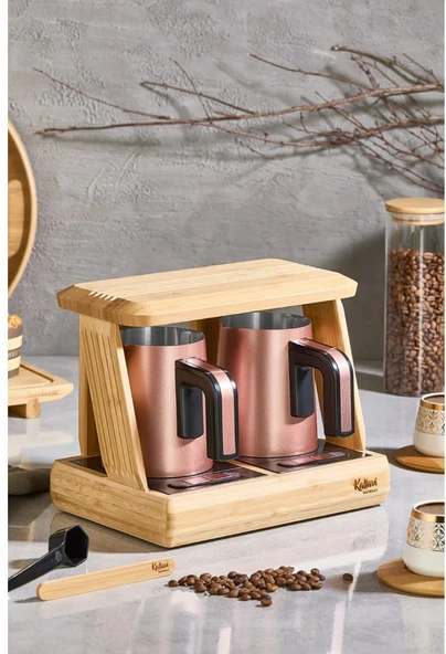 Bambum Kallavi Türk Kahve Makinesi Bronz İkili