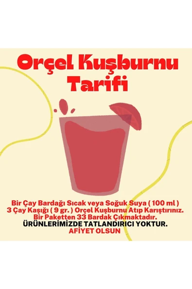 ORÇEL Kuşburnu Aromalı Içecek Tozu Oralet Çay 300gr.x 2 Adet - 2