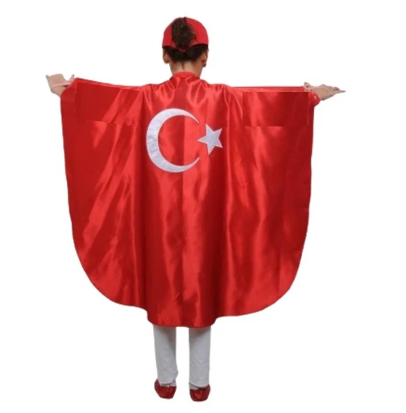 GALA AY YILDIZ baskılı çocuk pelerin - 1