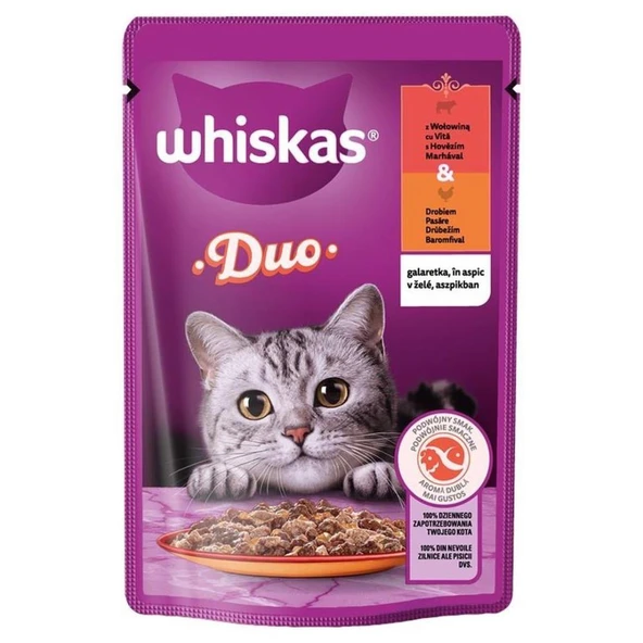 Whiskas Duo Kümes Hayvanlı ve Sığırlı Kedi Maması 85 Gr ürün görseli 1