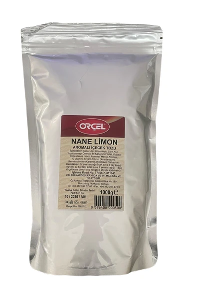 ORÇEL Nane Limon (MENTÖLLÜ) Aromalı Içecek Tozu Oralet Çay 1 Kg. - 3