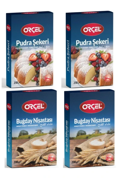 ORÇEL Pudra Şekeri 2x250gr. + Buğday Nişastası 2x200gr. Set ürün görseli