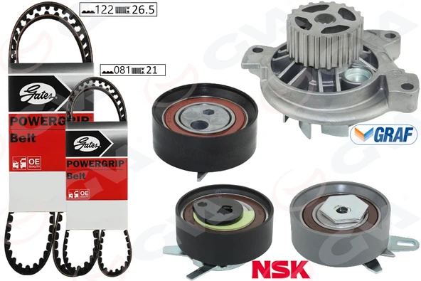 GVA 59WPK7570G DEVİRDAİMLİ TRİGER SETİ 122x26.5 -081x21 T4 2.5TDI - LT35 2.5TDI ACV-ANJ-AVR 074198119-074198119H-074198119Q ürün görseli 1