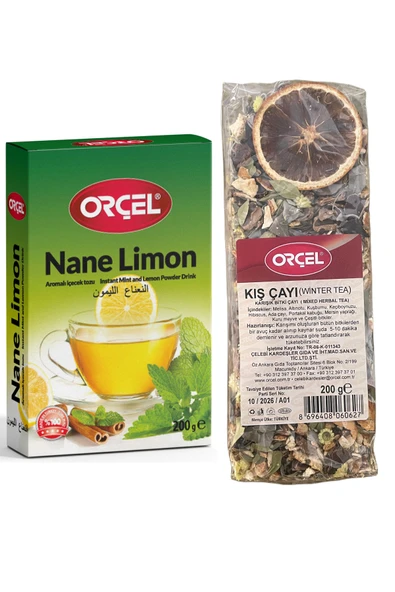ORÇEL Kış Çayı Karışık Bitki Çayı 200gr. Nane Limon 200 Gr. Set - 1