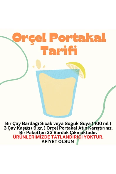 ORÇEL Portakal Aromalı Içecek Tozu Oralet Çay 300gr.x 3 Adet - 2