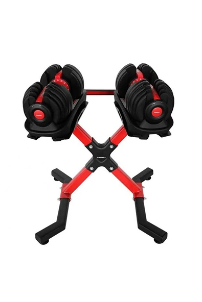 Dambıl Standı Kırmızı – Ev Spor ve Ağırlık Dambıl Rafı - Resim 4