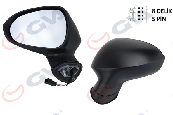 GVA 1061531 DIŞ DİKİZ AYNASI SOL IBIZA 08> ELEKTRİKLİ ISITMALI KONVEKS ASTARLI 5 FİŞ VM-364EHPL 6J1857507HGRU ürün görseli 1