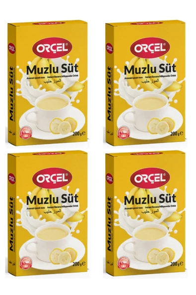 ORÇEL Muzlu Süt Aromalı Içecek Tozu Oralet Çay 4 X 200gr.