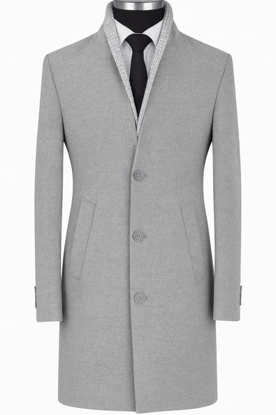 Plus Scorpion Erkek Uzun Kaşe Kaban – İtalyan Kesim Slim Fit Şık Model