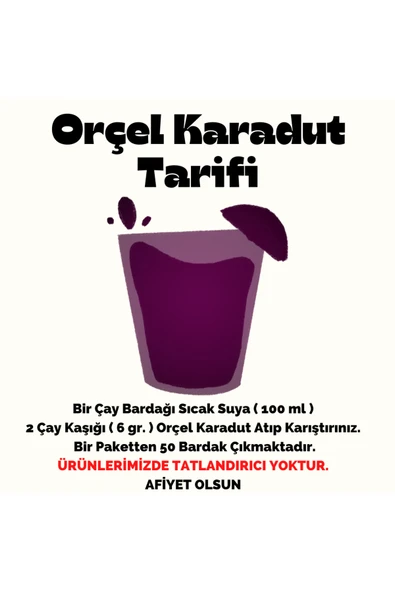 ORÇEL Karadut 300gr + Kivi 300gr + Muzlu Süt 200gr Aromalı Içecek Tozu Oralet Çay Set - 2