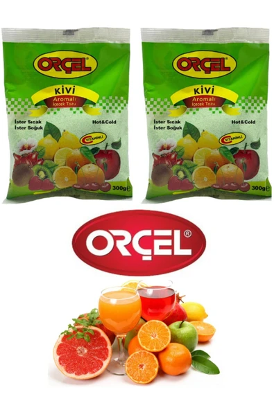 ORÇEL Kivi Aromalı Oralet Sıcak Soğuk Içecek Tozu Kivi Çayı 2x300gr - 1
