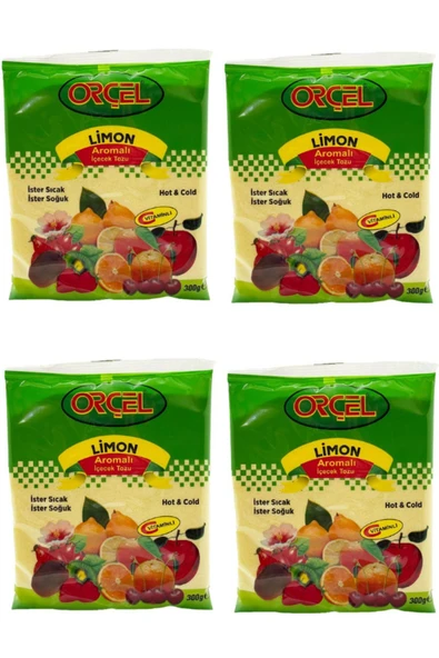 ORÇEL Limon Aromalı Içecek Tozu Oralet Çay 300gr.x 4 Adet - 1