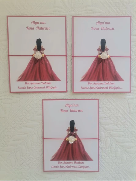 100 Adet Kişiye Özel Gül İnci Model Düğün Nikah Nişan Söz Kına Hatırası Dağıtmalık Hediyelik Bileklik - Resim 3