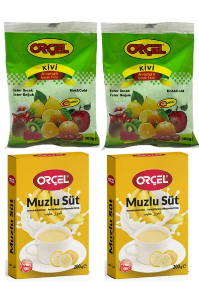 ORÇEL 2 Muzlusüt + 2 Kivi Aromalı Içecek Tozu Oralet Çay 4 Adet