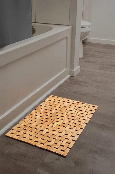 Digithome Kaymaz Taban Katlanabilir Çok Amaçlı Mat Dekoratif Banyo Paspası 50X80 Cm- 1401