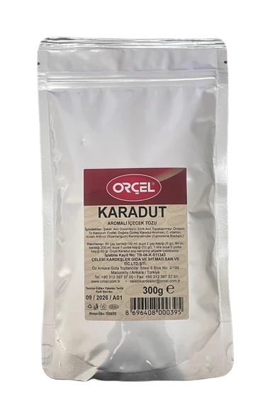 ORÇEL Karadut Aromalı Içecek Tozu Oralet Çay 300 Gr.