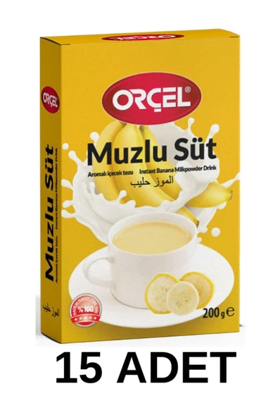 ORÇEL Muzlu Süt Aromalı Içecek Tozu Oralet Çay 15 X 200gr.