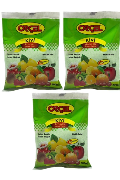 ORÇEL Kivi Aromalı Içecek Tozu Oralet Çay 300gr.x 3 Adet