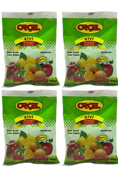 ORÇEL Kivi Aromalı Içecek Tozu Oralet Çay 300gr.x 4 Adet