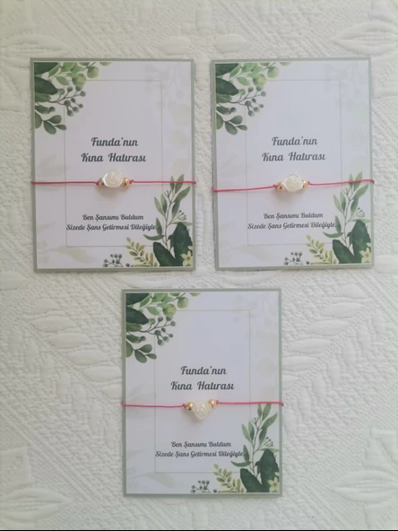 48 Adet Kişiye Özel Gül İnci Model Düğün Nikah Nişan Söz Kına Hatırası Dağıtmalık Hediyelik Bileklik - Resim 3