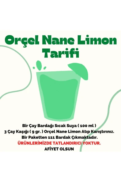ORÇEL Nane Limon (MENTÖLLÜ) Aromalı Içecek Tozu Oralet Çay 1 Kg. - 2