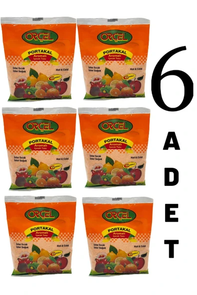 ORÇEL Portakal Aromalı Içecek Tozu Oralet Çay 300gr x 6 Adet - 1