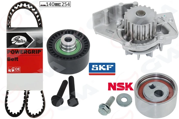 GVA 59WPK4321G DEVİRDAİMLİ EKSANTRİK GERGİ KİTİ 140x254 P206-306-PARTNER-BERLINGO-JUMPY-SCUDO-COROLLA 1.9D 98 DW8 0831.58-0831.59-0831.N2-0831.R7 ürün görseli 1