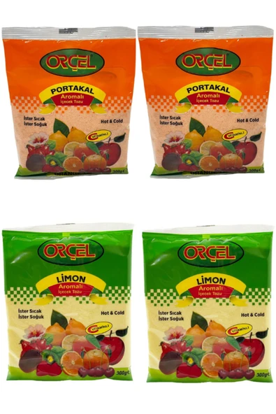 ORÇEL 2 Portakal + 2 Limon Aromalı Içecek Tozu Oralet Çay 4x300gr.