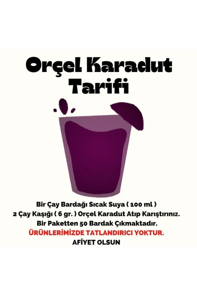 ORÇEL Orçel Karadut Aromalı Içecek Tozu Oralet Çay 300gr.x 4 Adet - 2