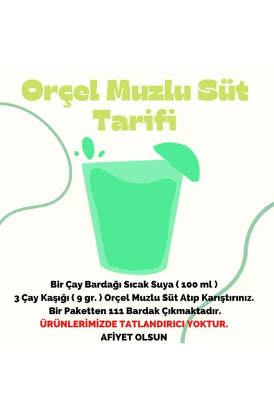 ORÇEL Muzlu Süt Aromalı Içecek Tozu Oralet Çay 1 Kg. - 2