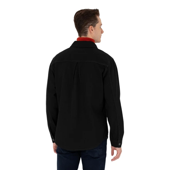 Erkek Siyah Jean Gömlek - 6