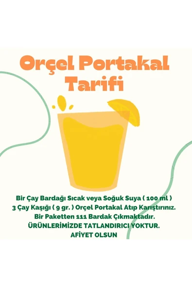 ORÇEL Portakal Aromalı Içecek Tozu Oralet Çay 1 Kg - 2