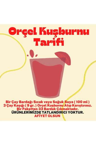 ORÇEL Kuşburnu Aromalı Içecek Tozu Oralet Çay 300gr.x 15 Adet - 2
