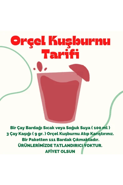 ORÇEL Kuşburnu Aromalı Içecek Tozu Oralet Çay 1 Kg. - 2